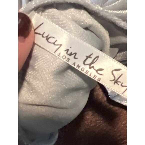 Lucy in the Sky Love Affair Velvet Dress in Silver Blue size small - Picture 5 of 10